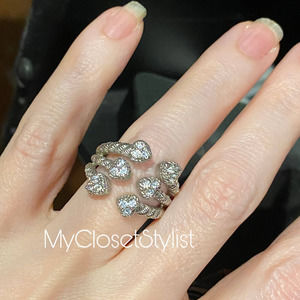 JUDITH RIPKA Stunning Bypass Luxe Crystal Bling Ring! NEW 7 Sterling Silver 925